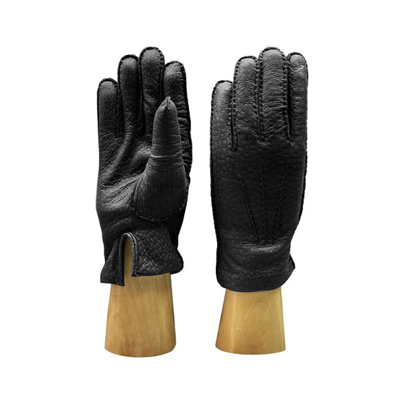 men's peccary gloves black
