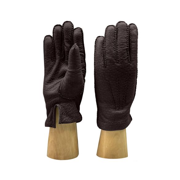men's peccary gloves brown