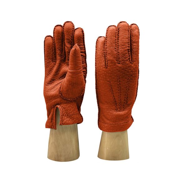 men's peccary gloves orange