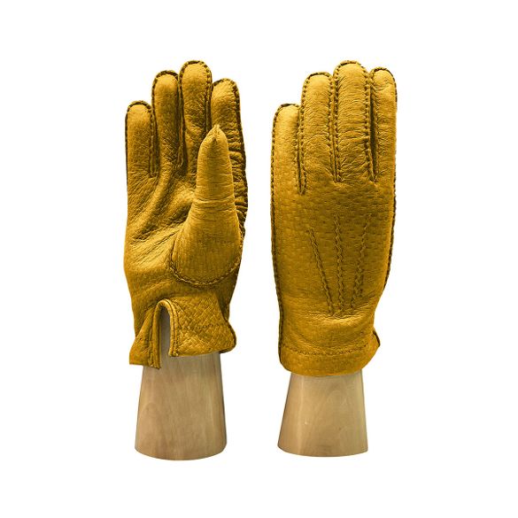 men's peccary gloves yellow