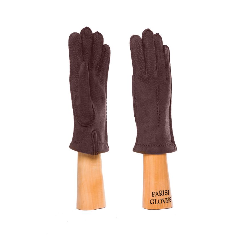 women's capybara gloves brown