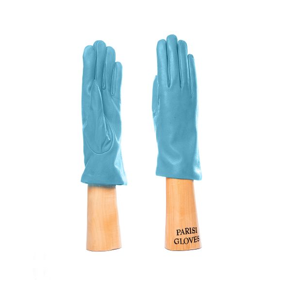 women's classic leather gloves pastel light blue
