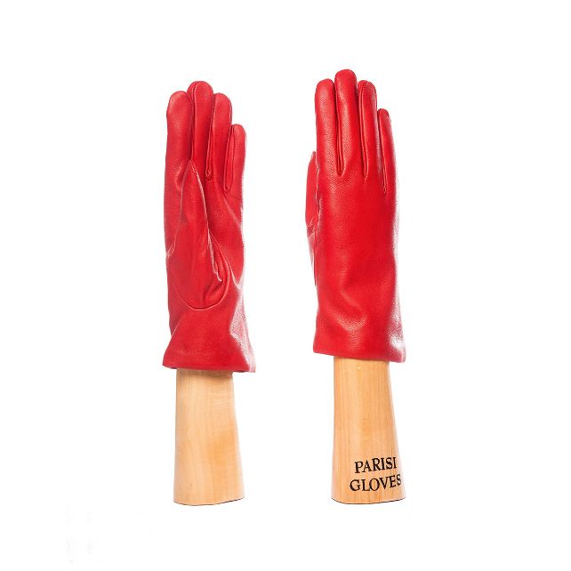 women's classic leather gloves red
