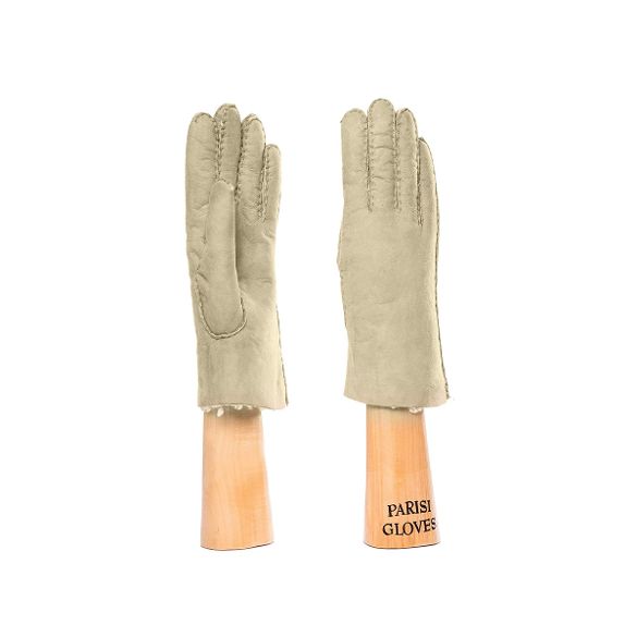 women's sheepskin gloves beige