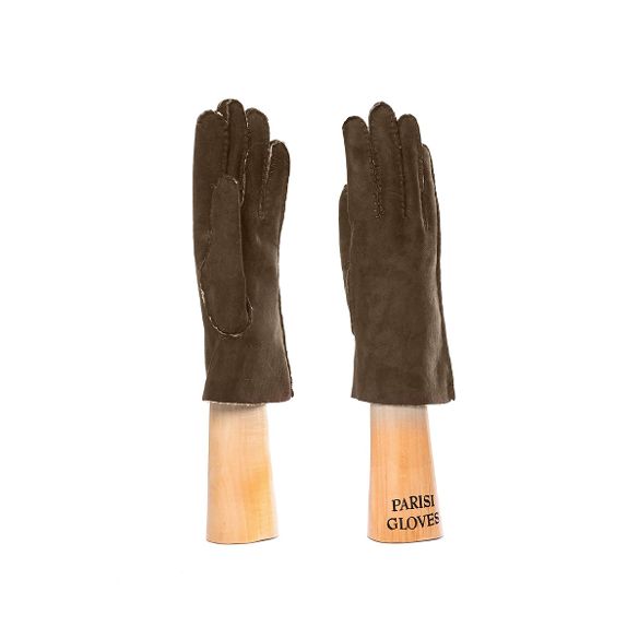 women's sheepskin gloves brown