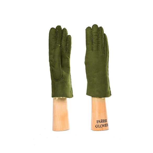 women's sheepskin gloves green
