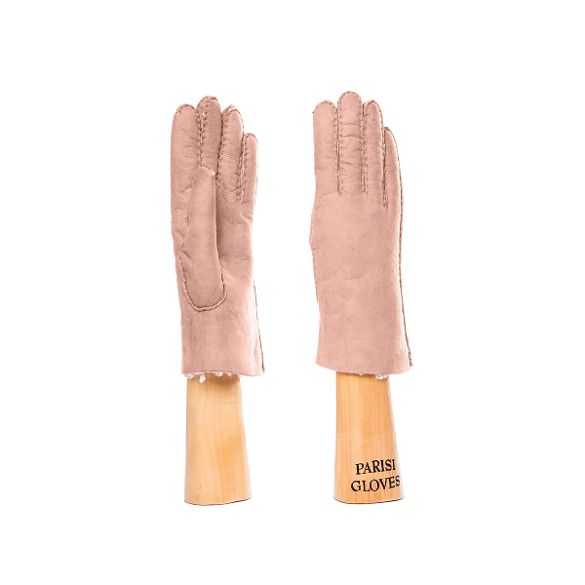 women's sheepskin gloves pink