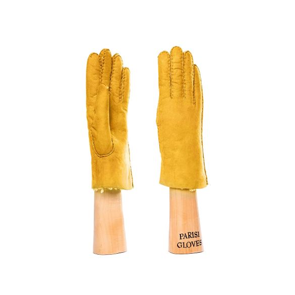 women's sheepskin gloves yellow