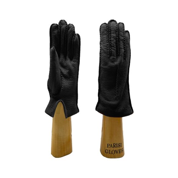 women's peccary gloves black